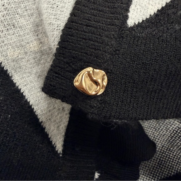 SONG OF STYLE ARGYLE SWEATER GOLD BUTTONS NEW WITH TAGS - Picture 3 of 5